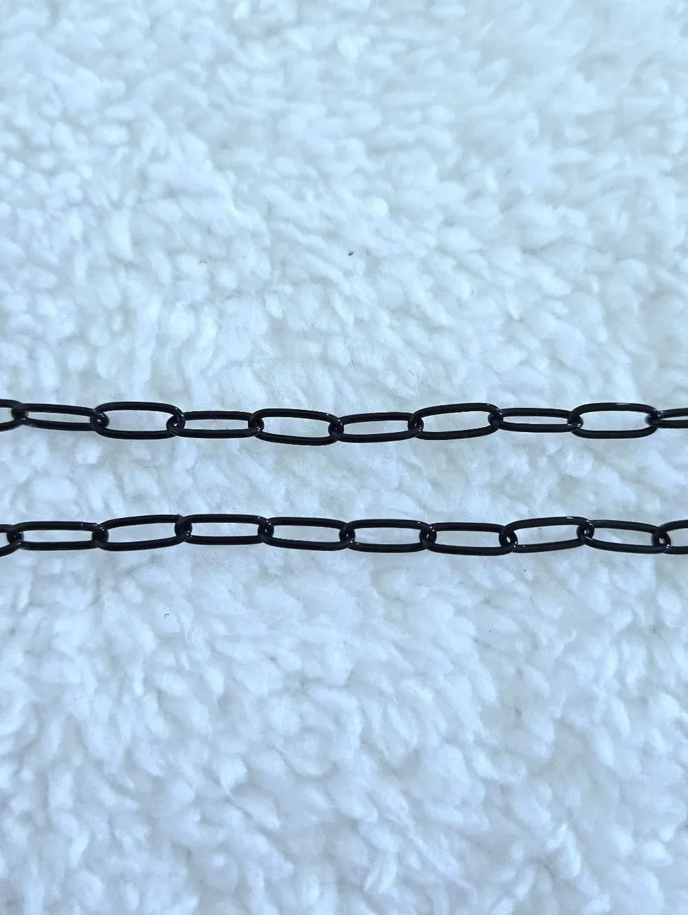 Blue💙 Flower🏵 Pendant Necklace on Black🖤 Paperclip📎 Chain⛓️ - NWOT